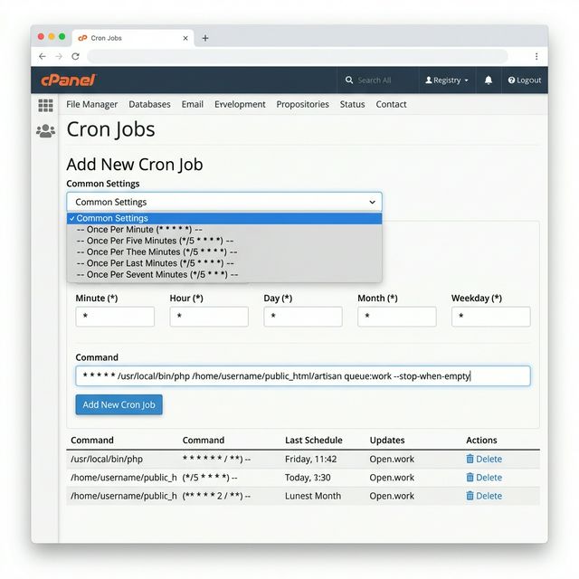 cPanel Cron Job Setup