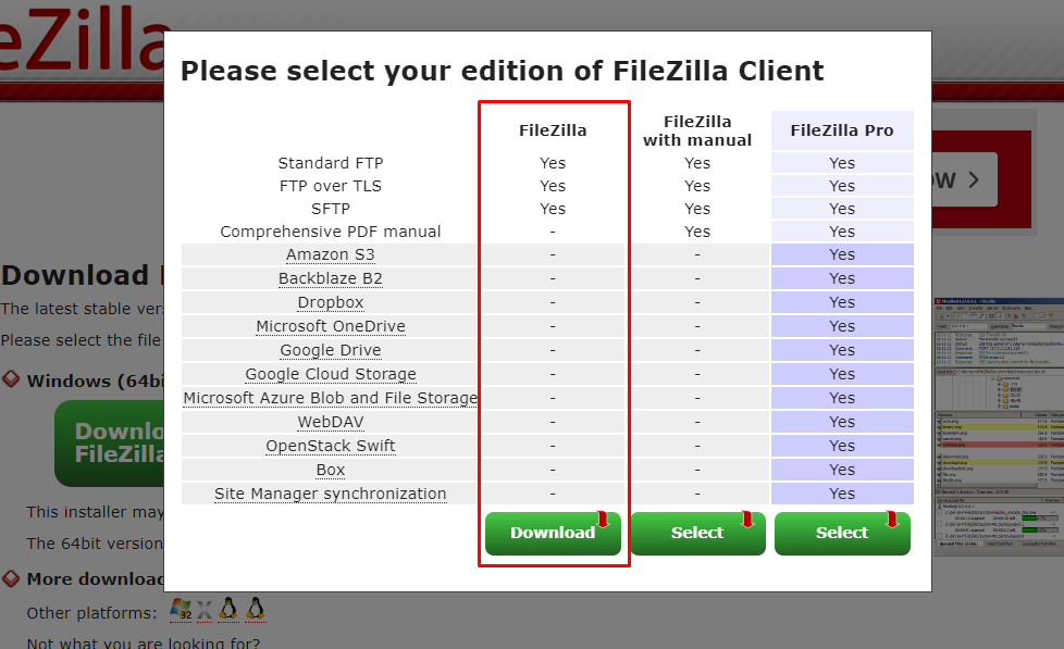 Download FileZilla