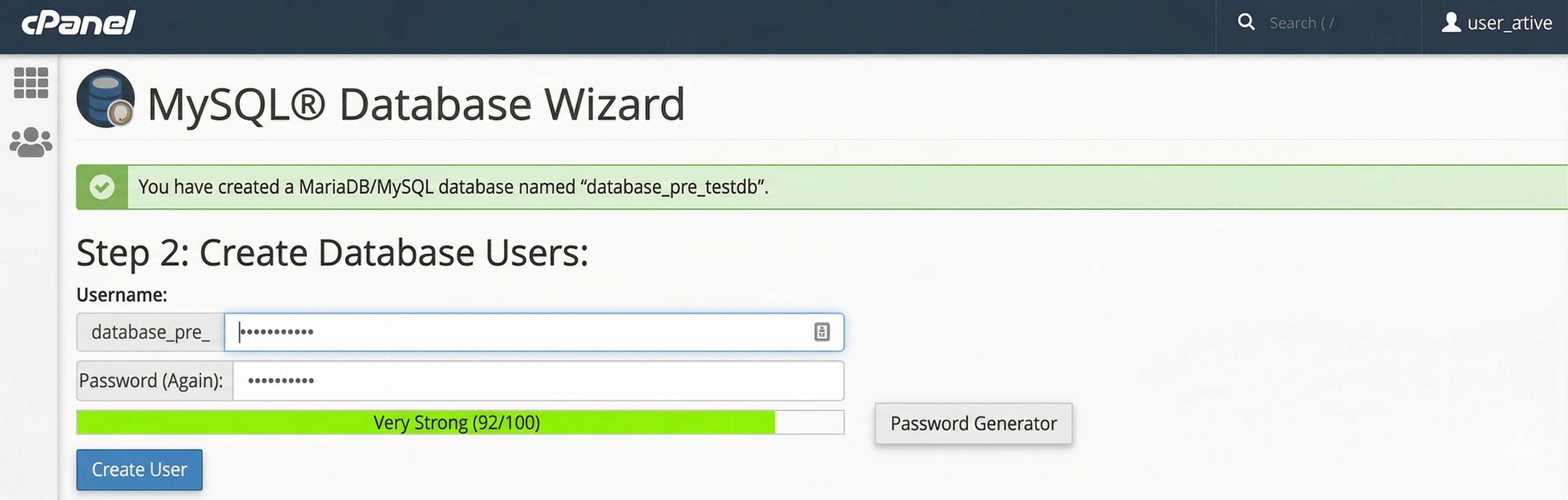 Create Database User
